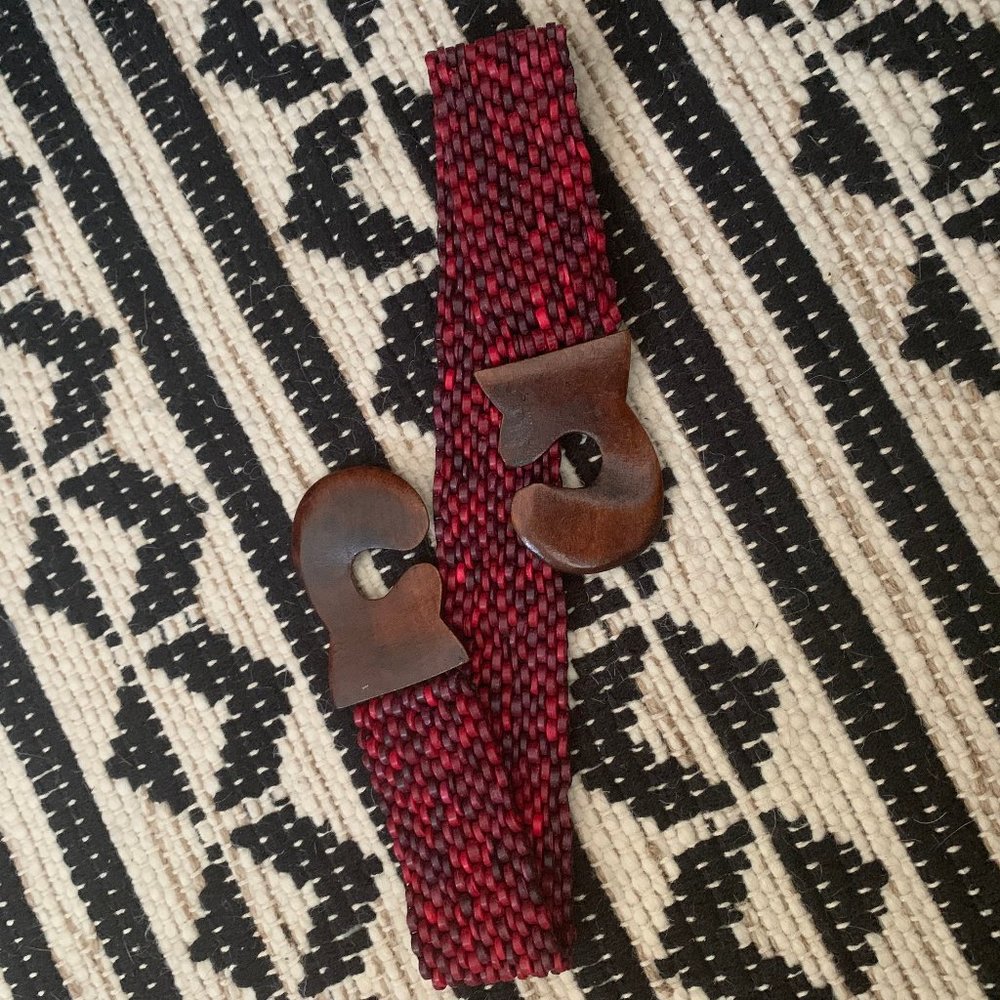 Red, Boho Stretch Belt